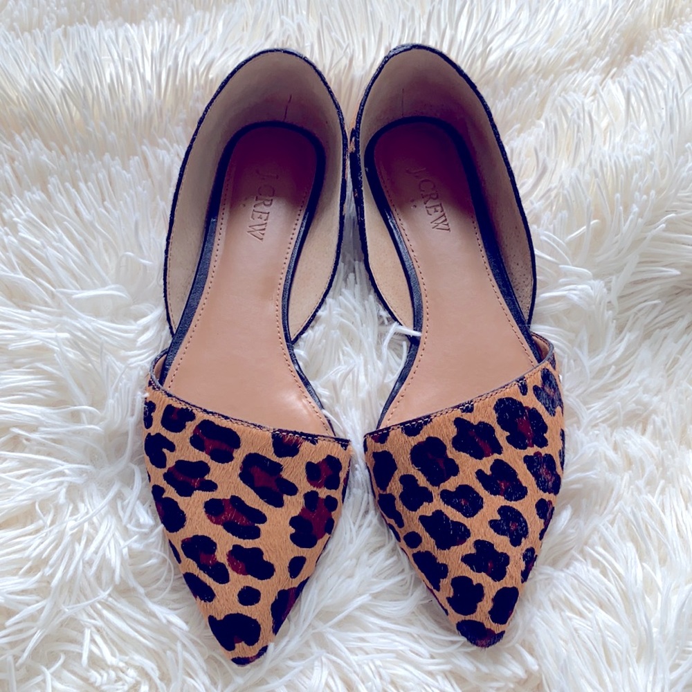 J. Crew Factory Calf Hair D’orsay Flats